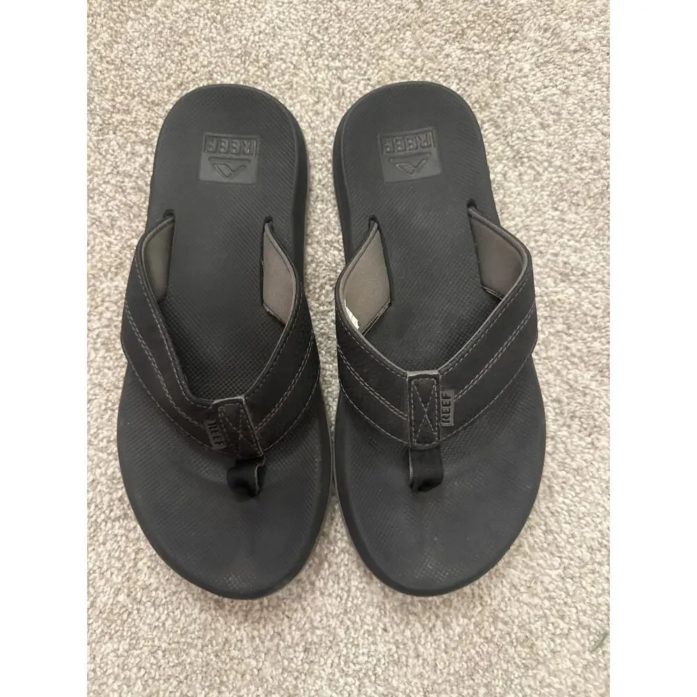 Reef Element TQT Mens Black Flip Flop Sandals with Bottle Opener, US 9